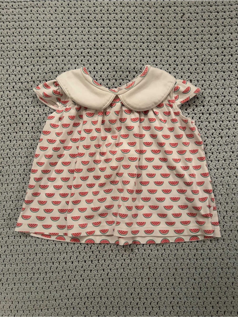 Lila and Hayes Watermelon Print Peter Pan Collar Shirt Pima Cotton